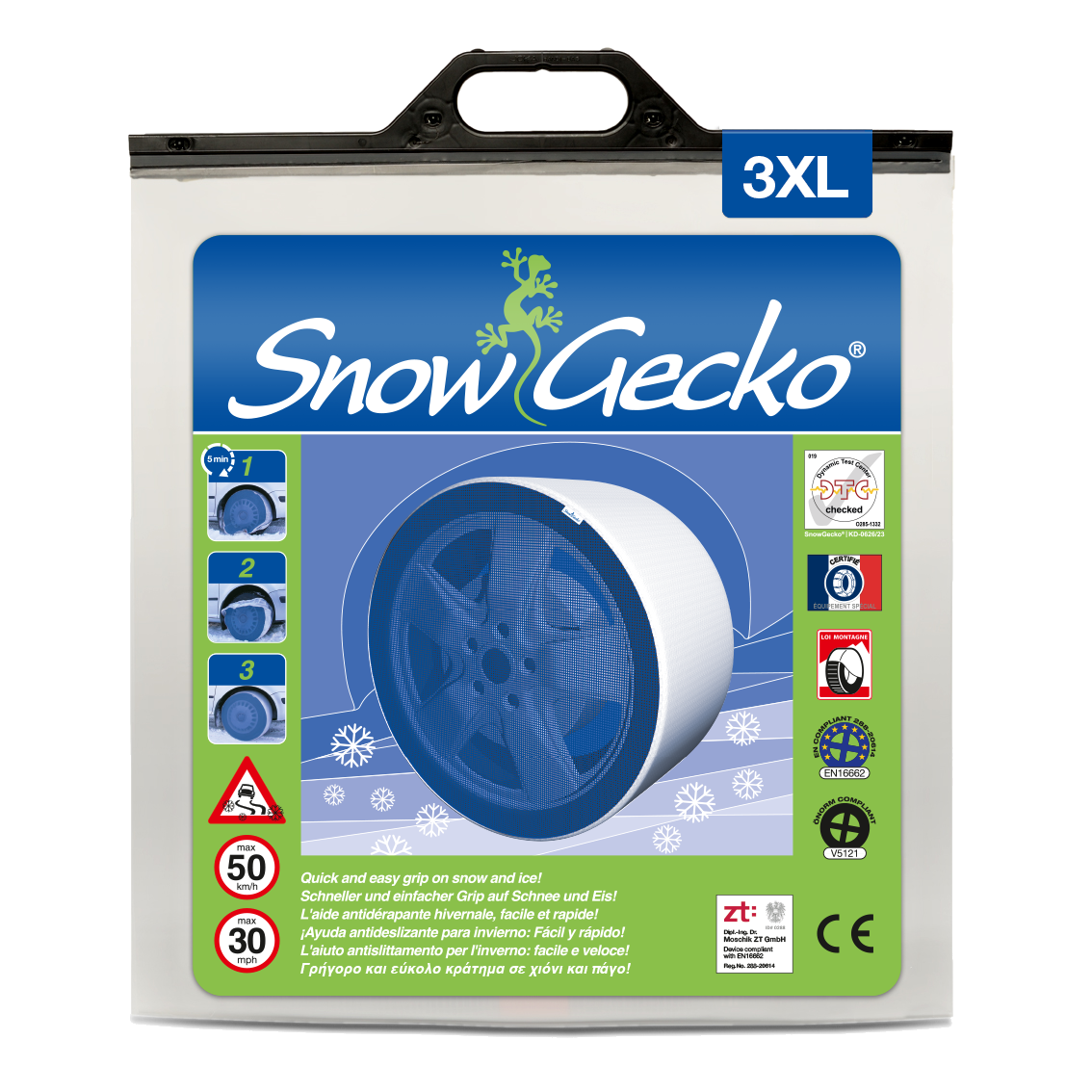 SnowGecko 3XL product packaging front side