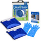 SnowGecko model 3XL includes two snow socks, a pair of gloves, an instruction manual and the product packaging