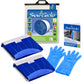 SnowGecko model S includes two snow socks, a pair of gloves, an instruction manual and the product packaging